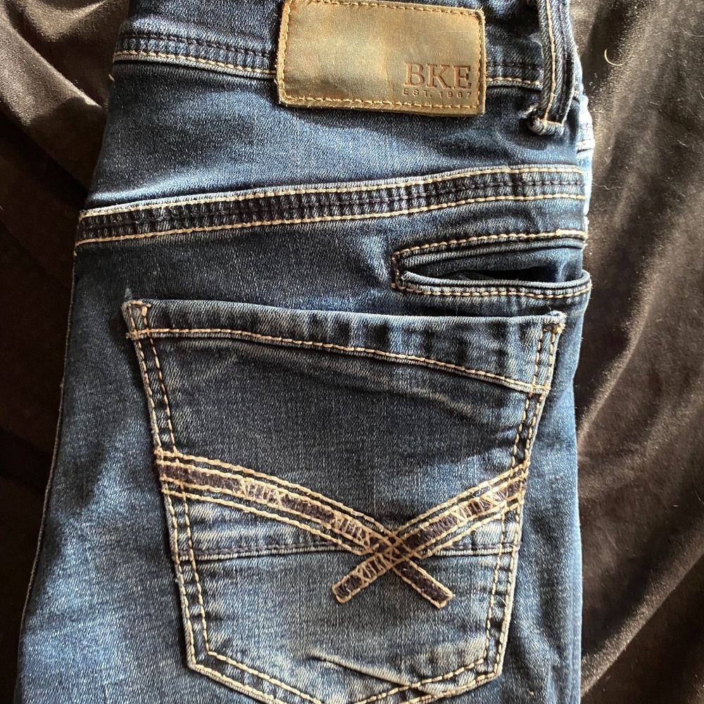 Dark Bootleg Buckle Jeans